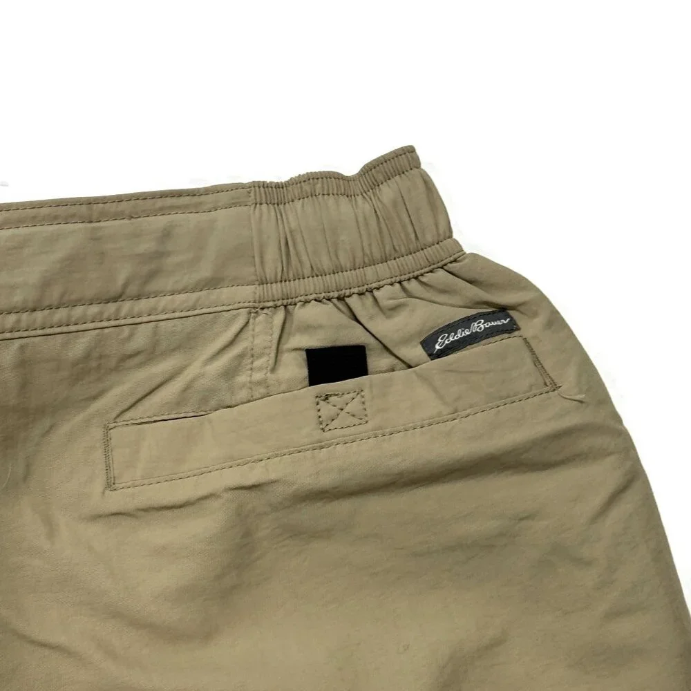 Eddie Bauer Travex Shorts Mens Small Khaki Nylon‎ Belt NWT River Explorer Beige